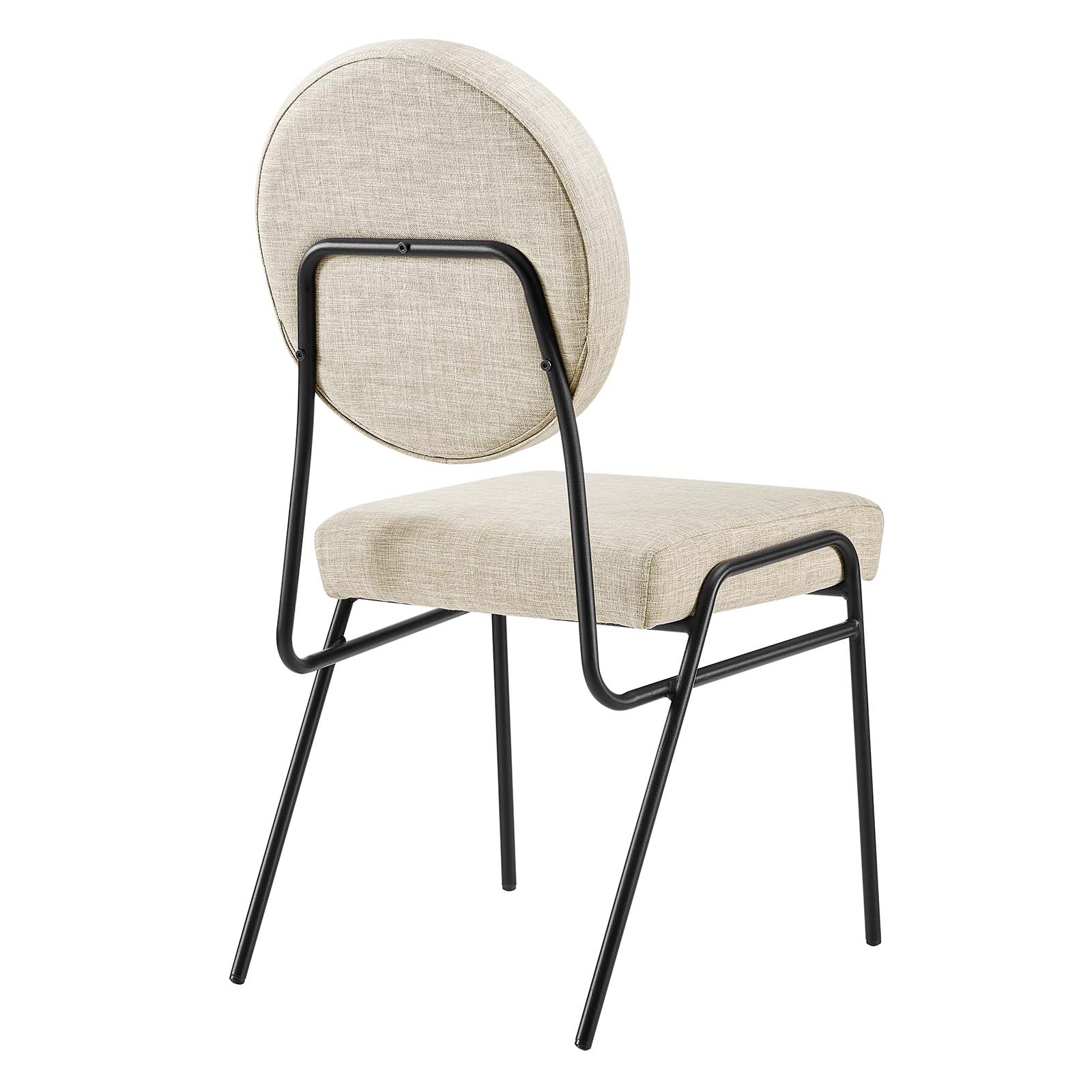 Craft Upholstered Fabric Dining Side Chairs, Black Beige