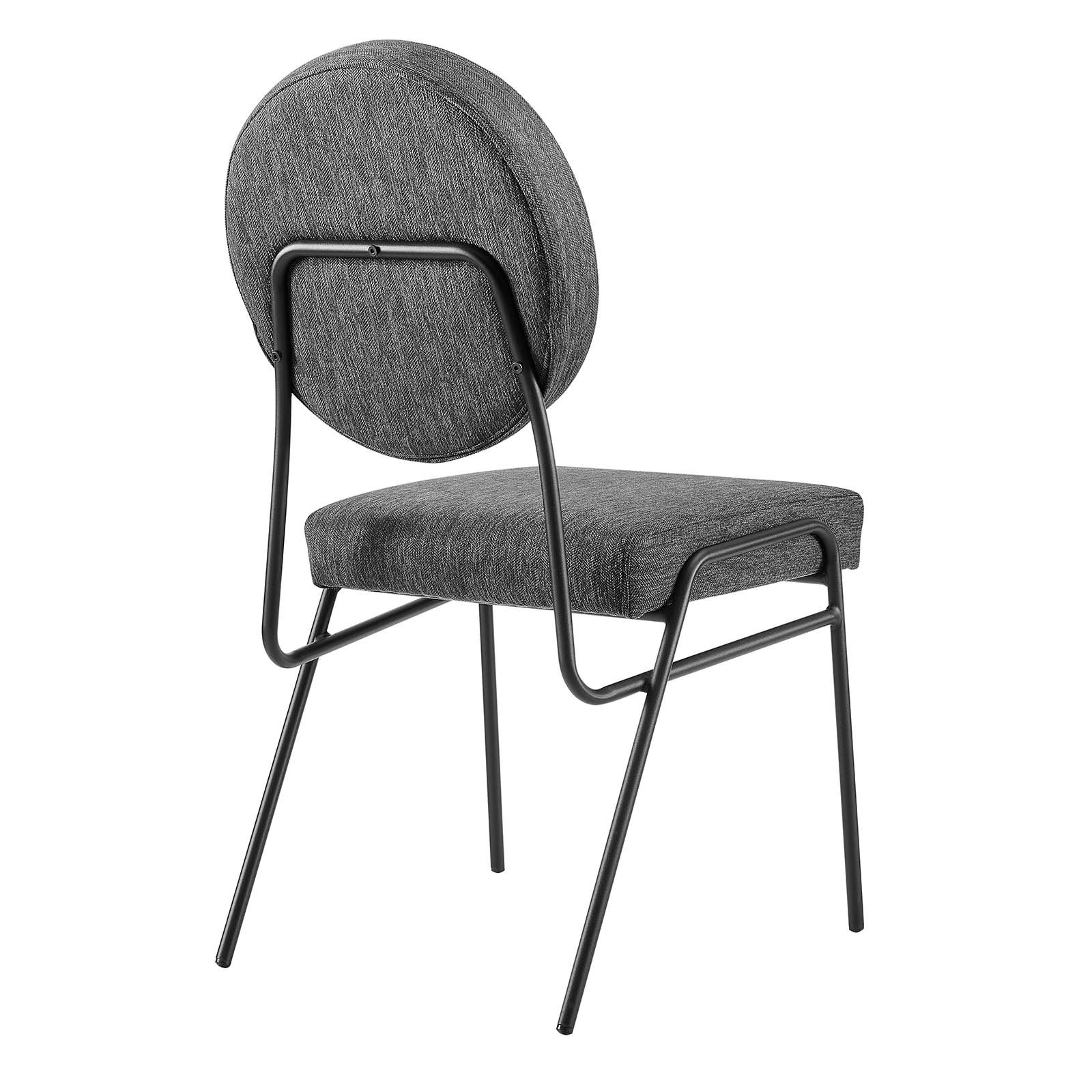 Craft Upholstered Fabric Dining Side Chairs, Black Charcoal