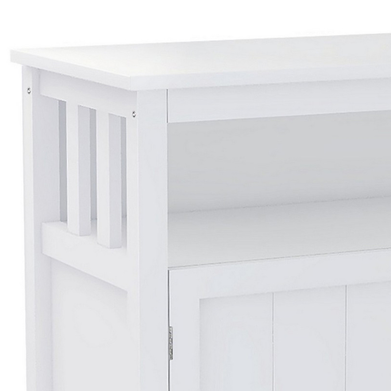 Zoh 40 Inch Double Door Sideboard Cabinet Console With 1 Open Shelf, White - Saltoro Sherpi