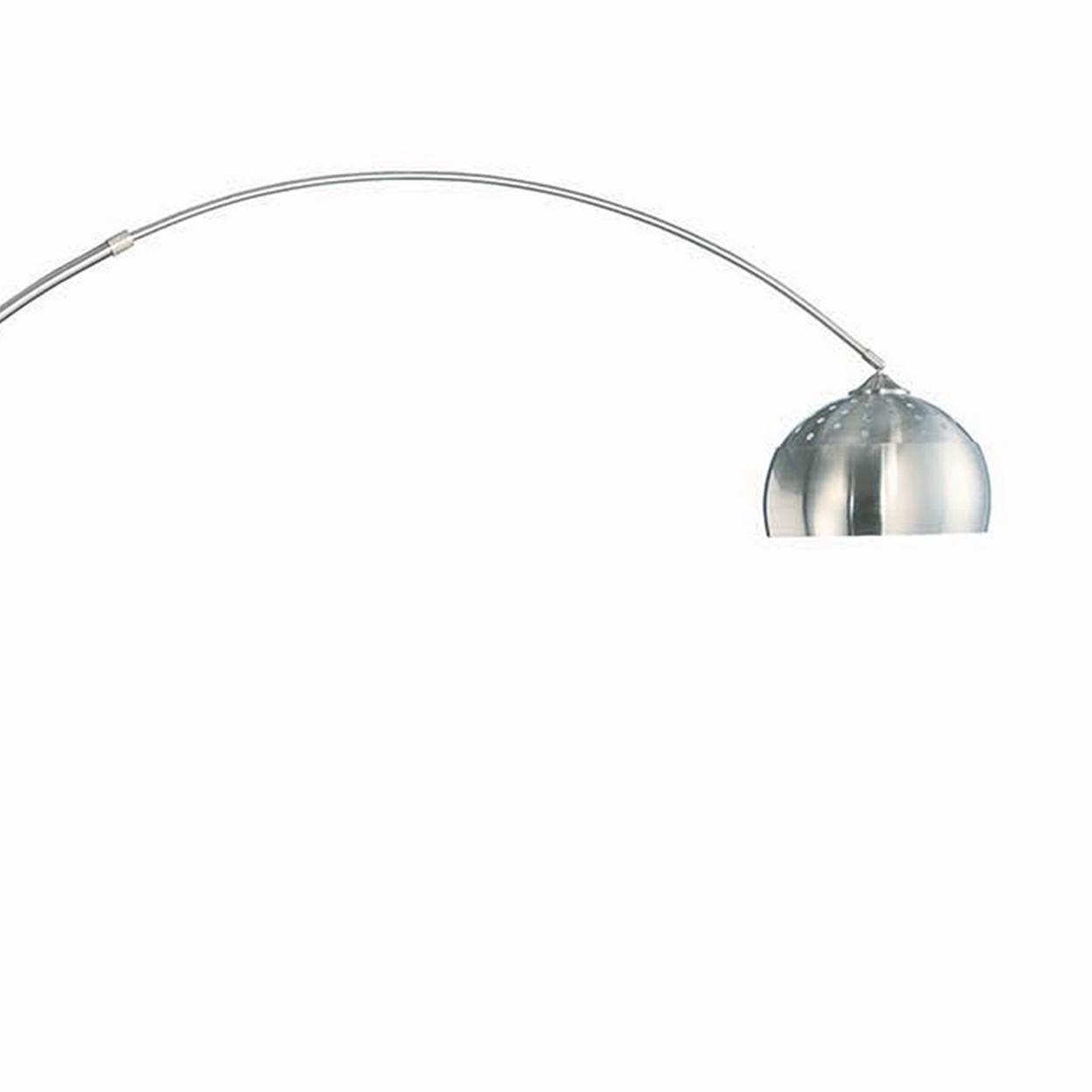 85 Inch Floor Lamp With Arched Body, Binary Switch, Marble Base, Silver- Saltoro Sherpi