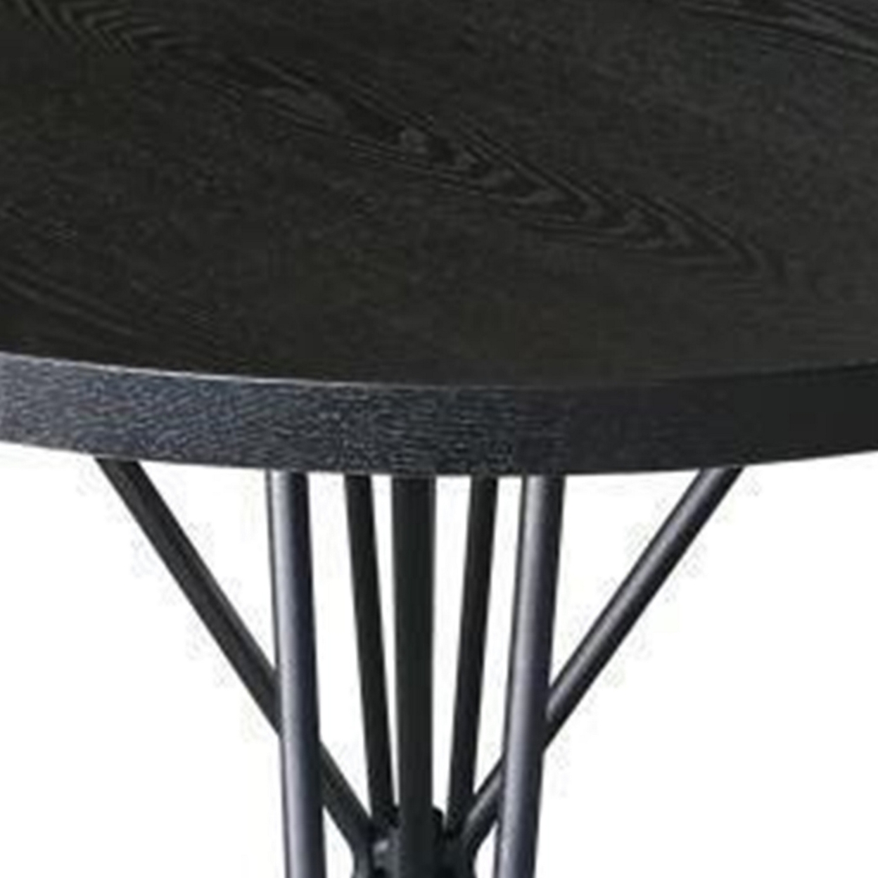 36 Inch Counter Height Dining Table, Black Metal Butterfly Base, 4 Seater- Saltoro Sherpi
