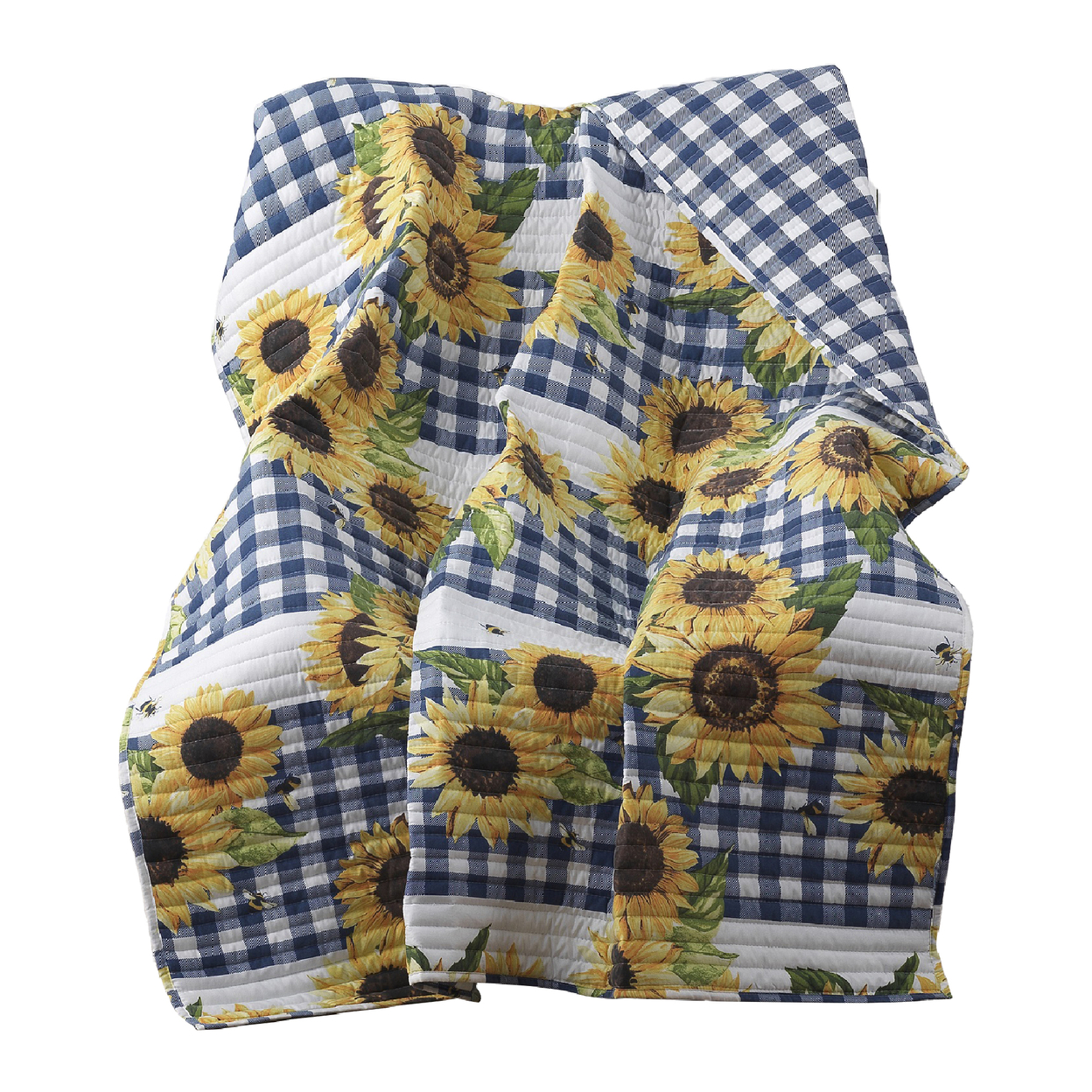Oslo 60 Inch Throw Blanket, Microfiber Polyester, Yellow Sunflower Print- Saltoro Sherpi