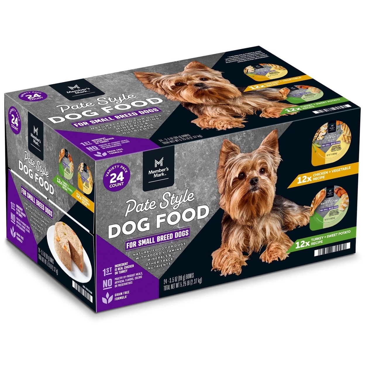 Memberâs Mark Pate Style Dog Food Variety Pack, 3.5 Ounce (Pack Of 24)
