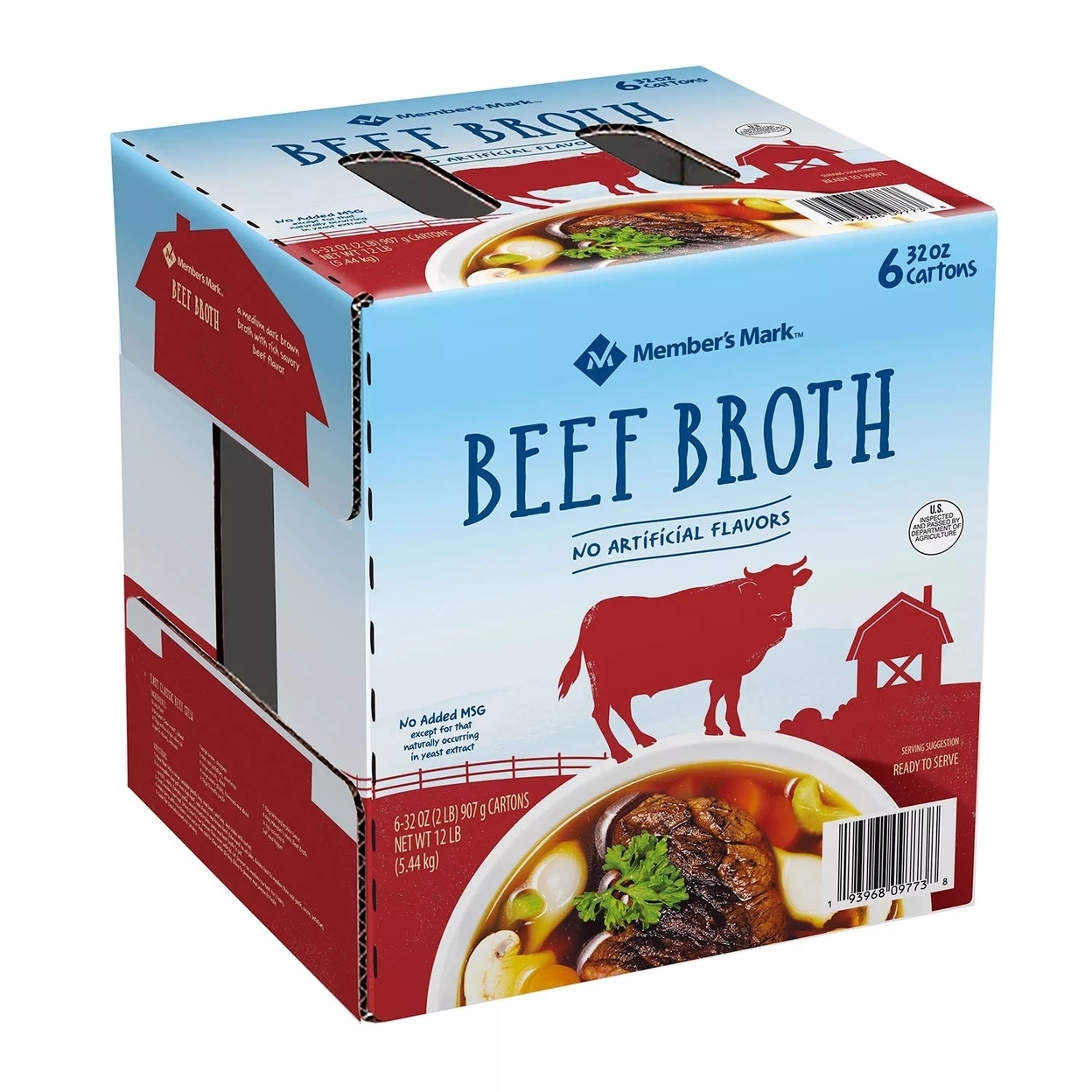 Member's Mark Conventional Beef Broth, 32 Ounce (Pack Of 6)
