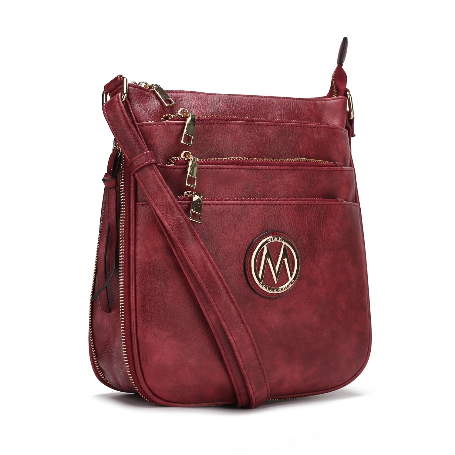 MKF Collection Salome Expandable Crossbody Handbag By Mia K. - Burgundy
