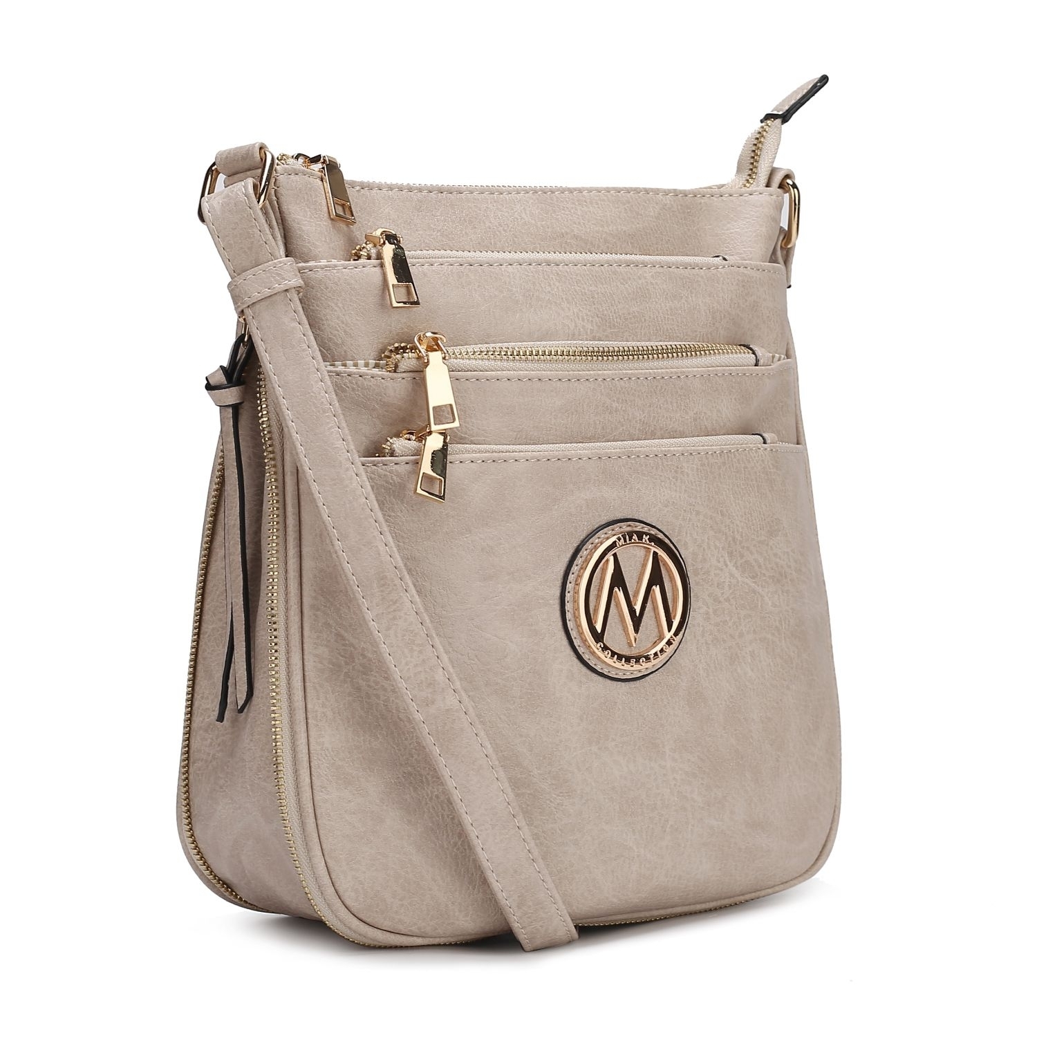 MKF Collection Salome Expandable Crossbody Handbag By Mia K. - Beige