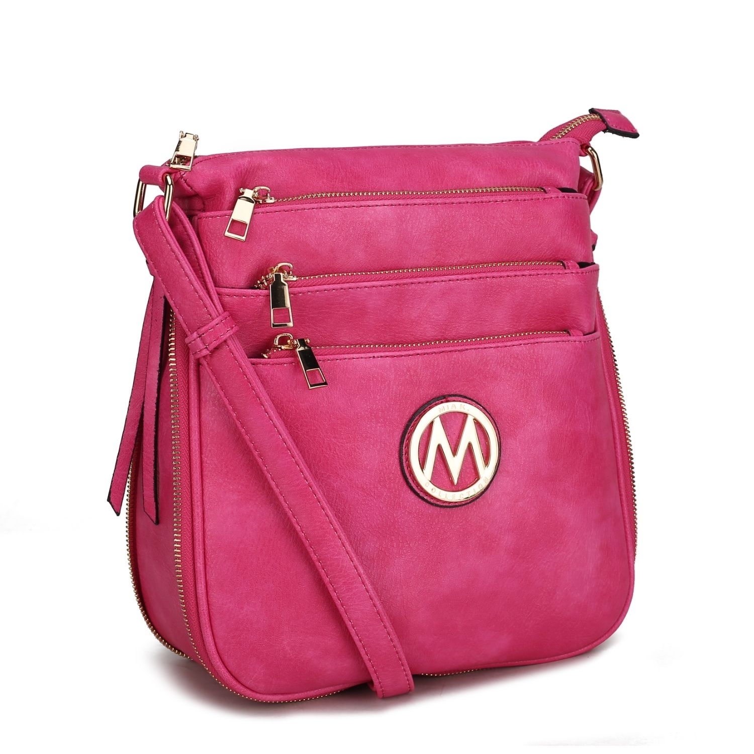 MKF Collection Salome Expandable Crossbody Handbag By Mia K. - Fuchsia