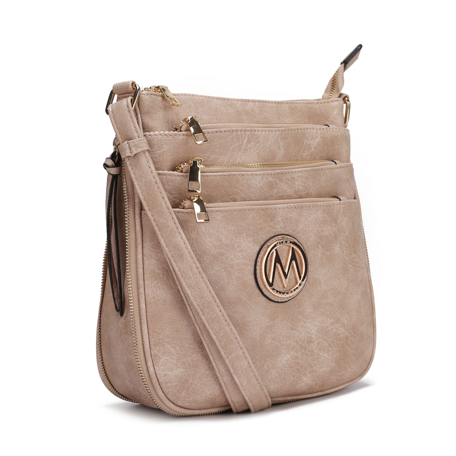 MKF Collection Salome Expandable Multi-Compartment Cross Body By Mia K. Handbag - Taupe