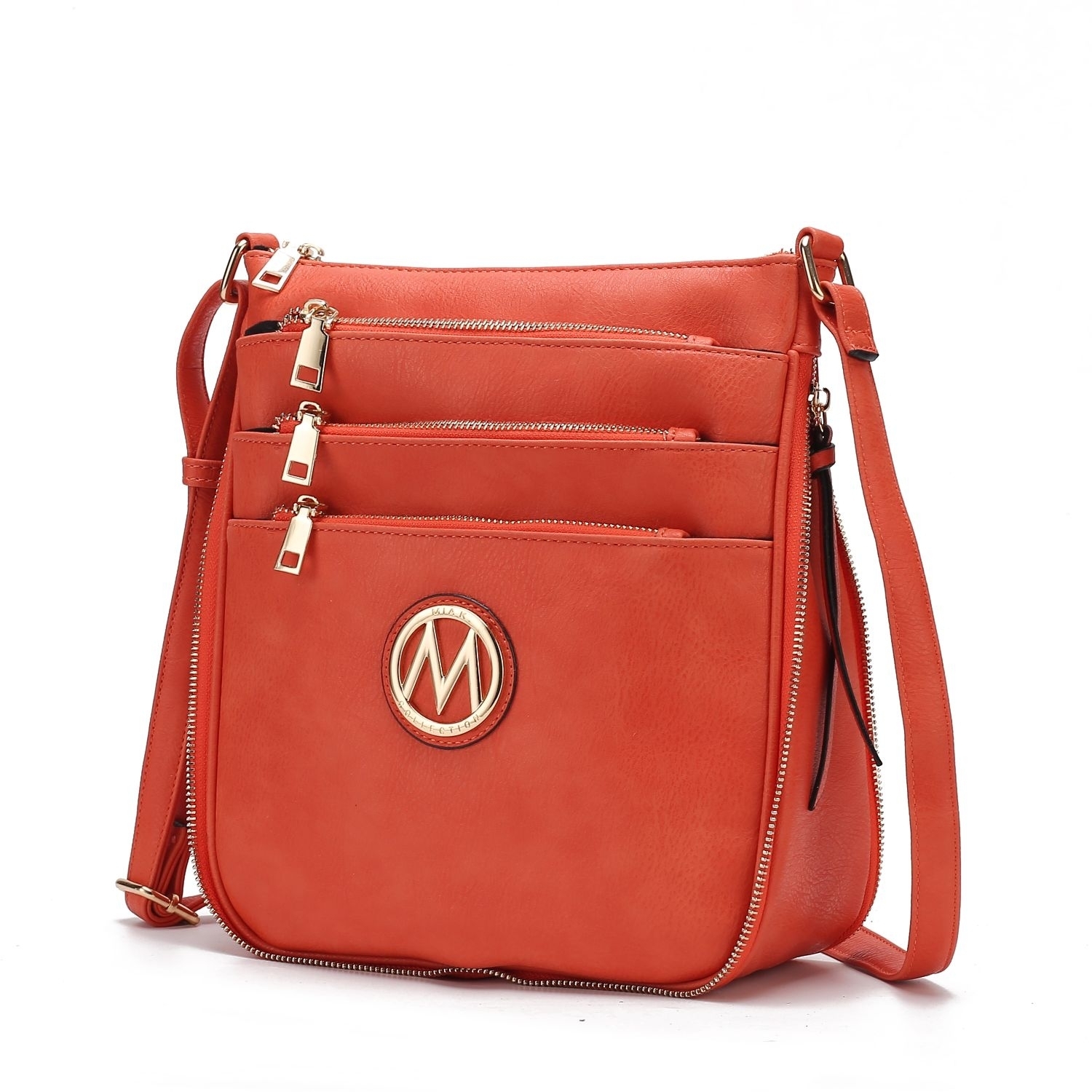 MKF Collection Salome Expandable Multi-Compartment Cross Body By Mia K. Handbag - Coral