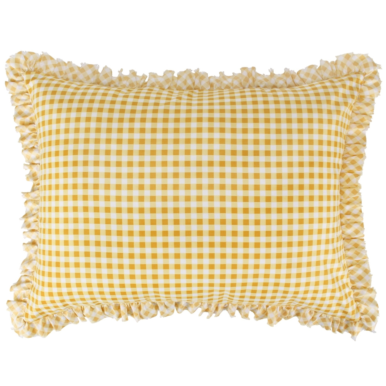 Kelsa Set Of 2 Standard And King Floral Pillow Sham Set, Polyester, Gold- Saltoro Sherpi