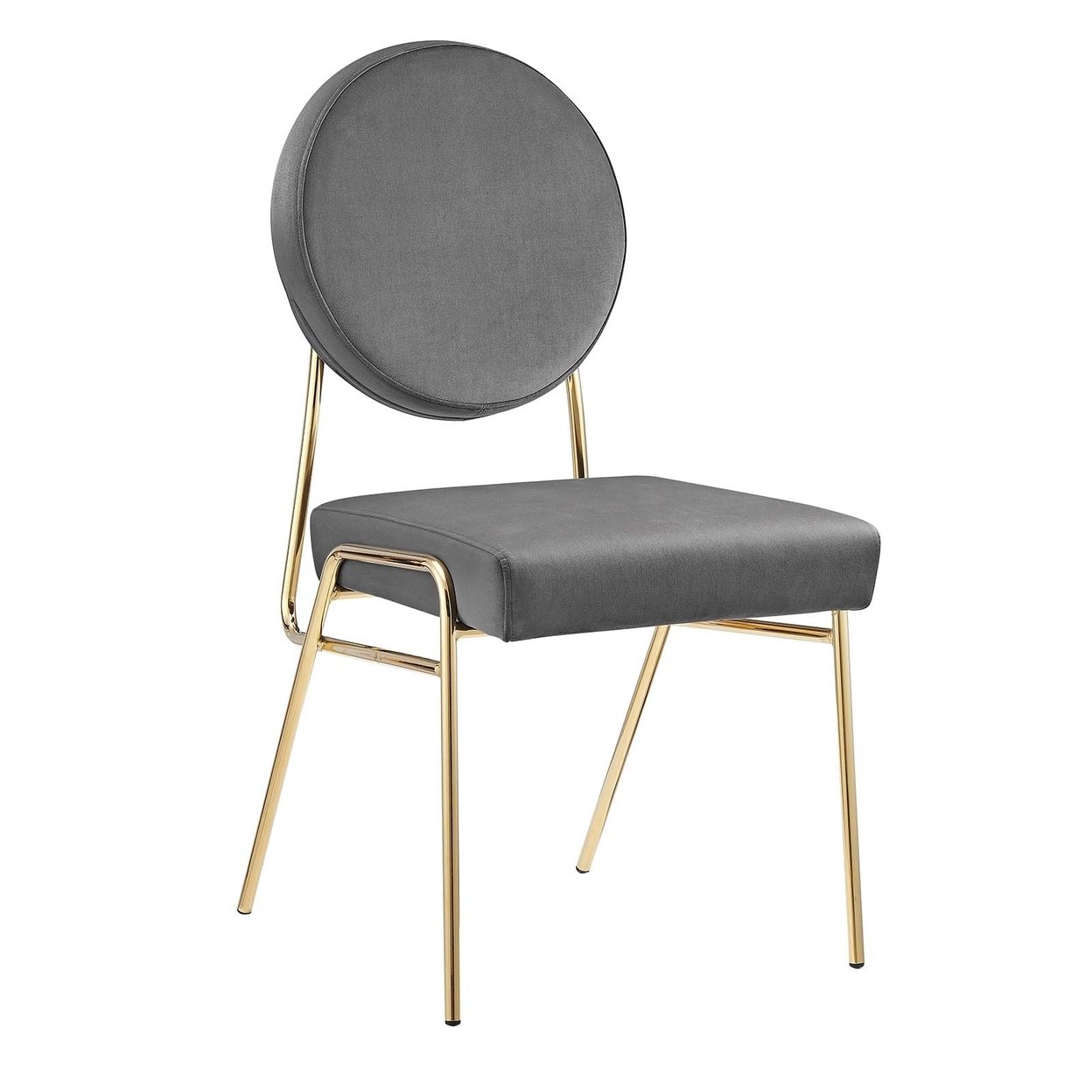 Craft Performance Velvet Dining Side Chair, Gold Gray