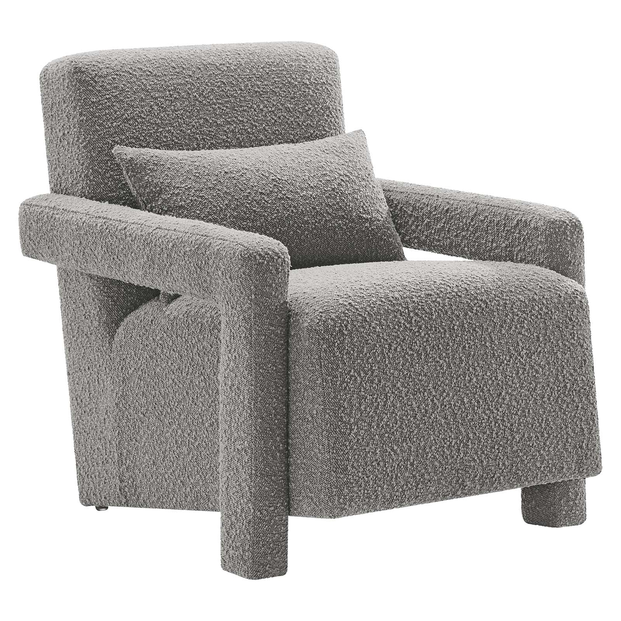Mirage Boucle Upholstered Armchair, Light Gray