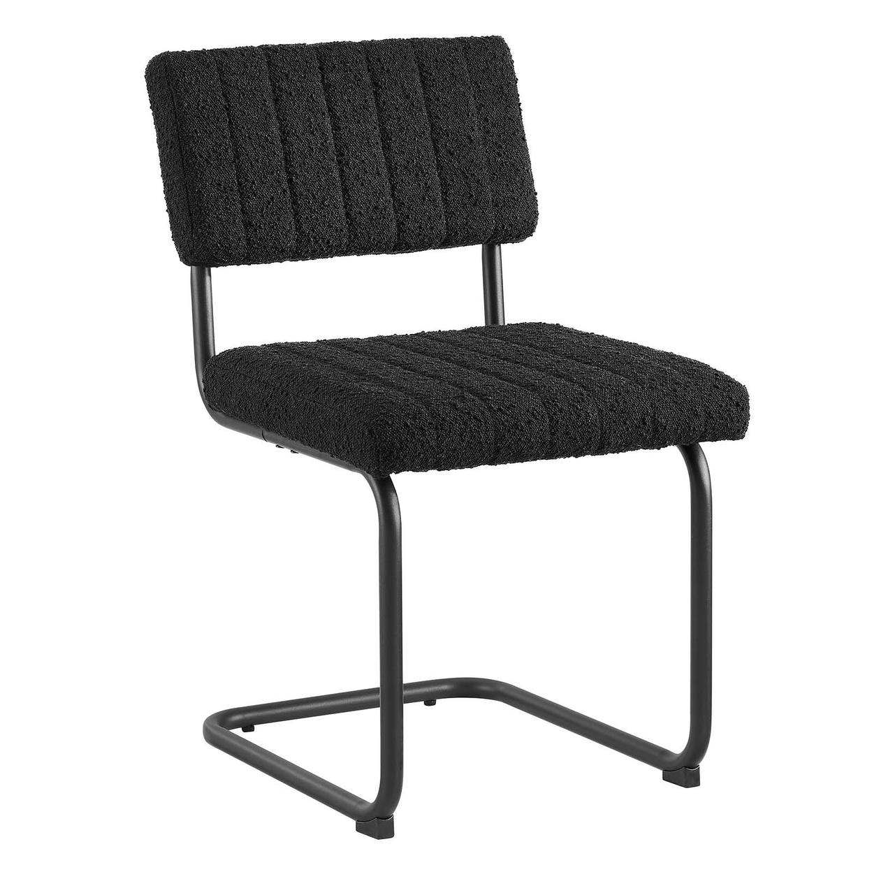 Parity Boucle Dining Side Chairs - Set Of 2, Black Black