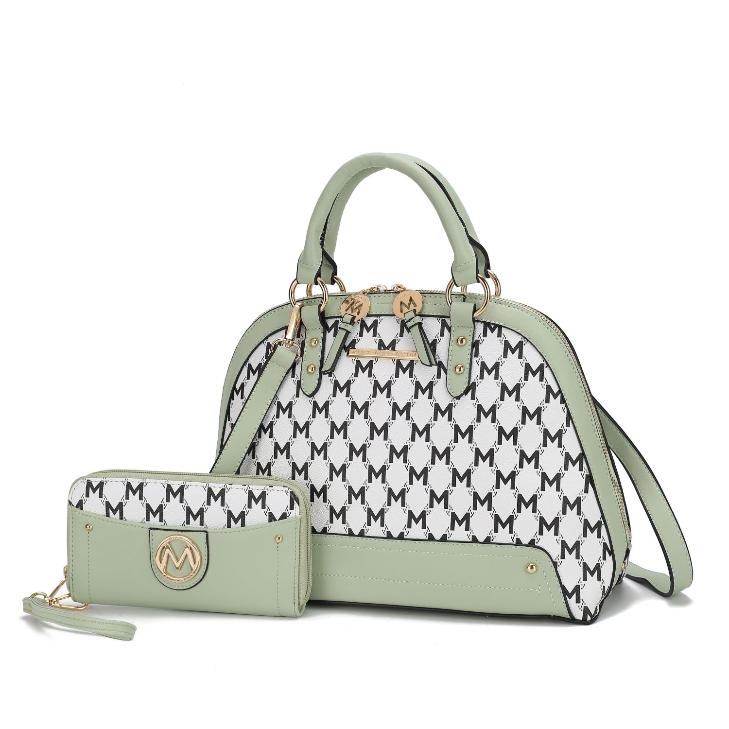 MKF Collection Frida Vegan Leather Women's Satchel With Matching Wallet By Mia K - 2 Pieces - Mint