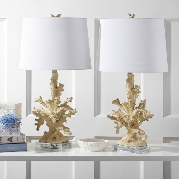 SAFAVIEH Lighting Faux Coral Branch Table Lamp Creme