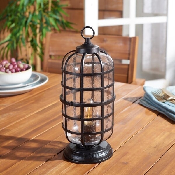 SAFAVIEH Outdoor Lighting Rigel 6 Outdoor Table Lamp Black