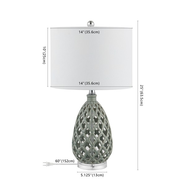 SAFAVIEH Table Lamp Collection Quin 25 Table Lamp Grey