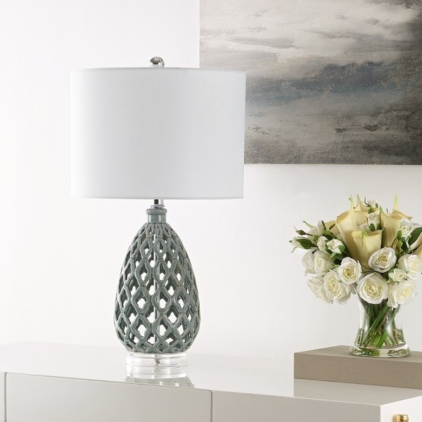SAFAVIEH Table Lamp Collection Quin 25 Table Lamp Grey
