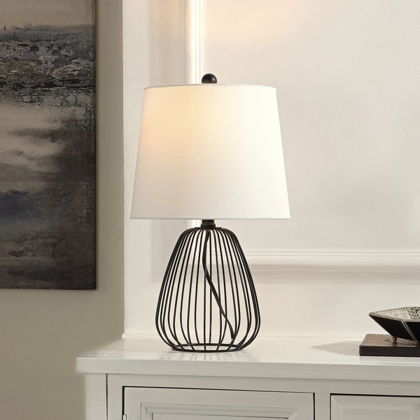 SAFAVIEH Table Lamp Collection Seine 19 Inch Table Lamp Black