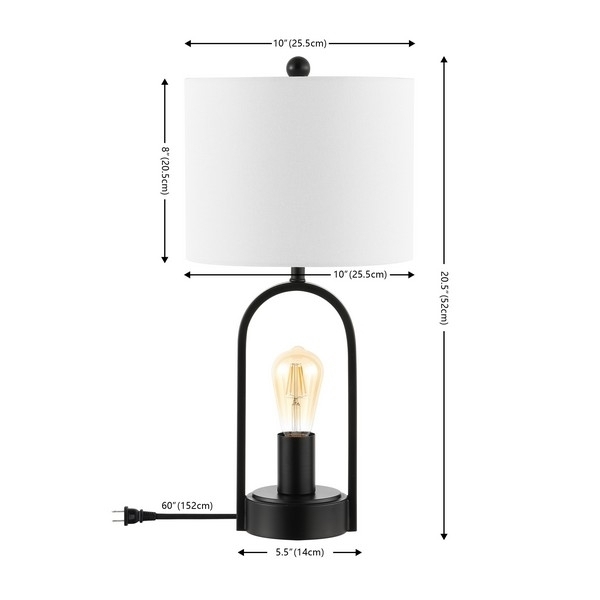 SAFAVIEH Table Lamp Collection Faust 20.5 Inch Table Lamp Black