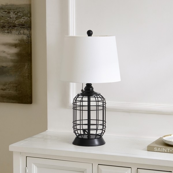 SAFAVIEH Table Lamp Collection Pryce 21 Inch Table Lamp Black