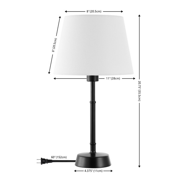 SAFAVIEH Table Lamp Collection Nysa 20.75 Inch Table Lamp Black