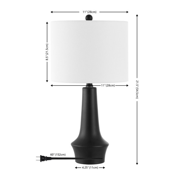 SAFAVIEH Table Lamp Collection Solyn 21.5 Inch Table Lamp Black