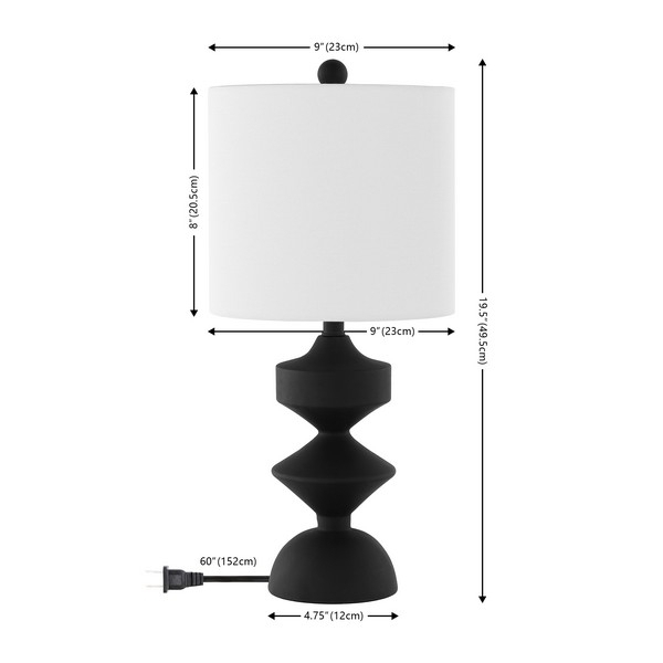 SAFAVIEH Table Lamp Collection Riza 19.5 Inch Table Lamp Black