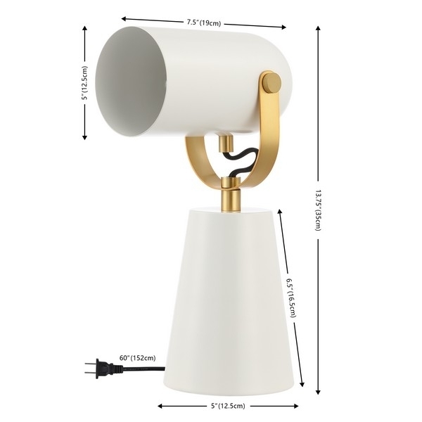 SAFAVIEH Table Lamp Collection Clarst 13 Inch Table Lamp White / Brass