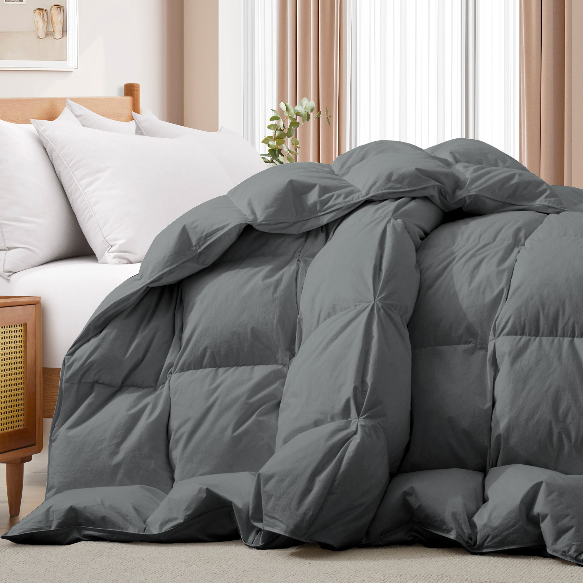 Ultimate Year-Round Comfort-All Seasons Goose Feather And Down Comforter - King-106*90