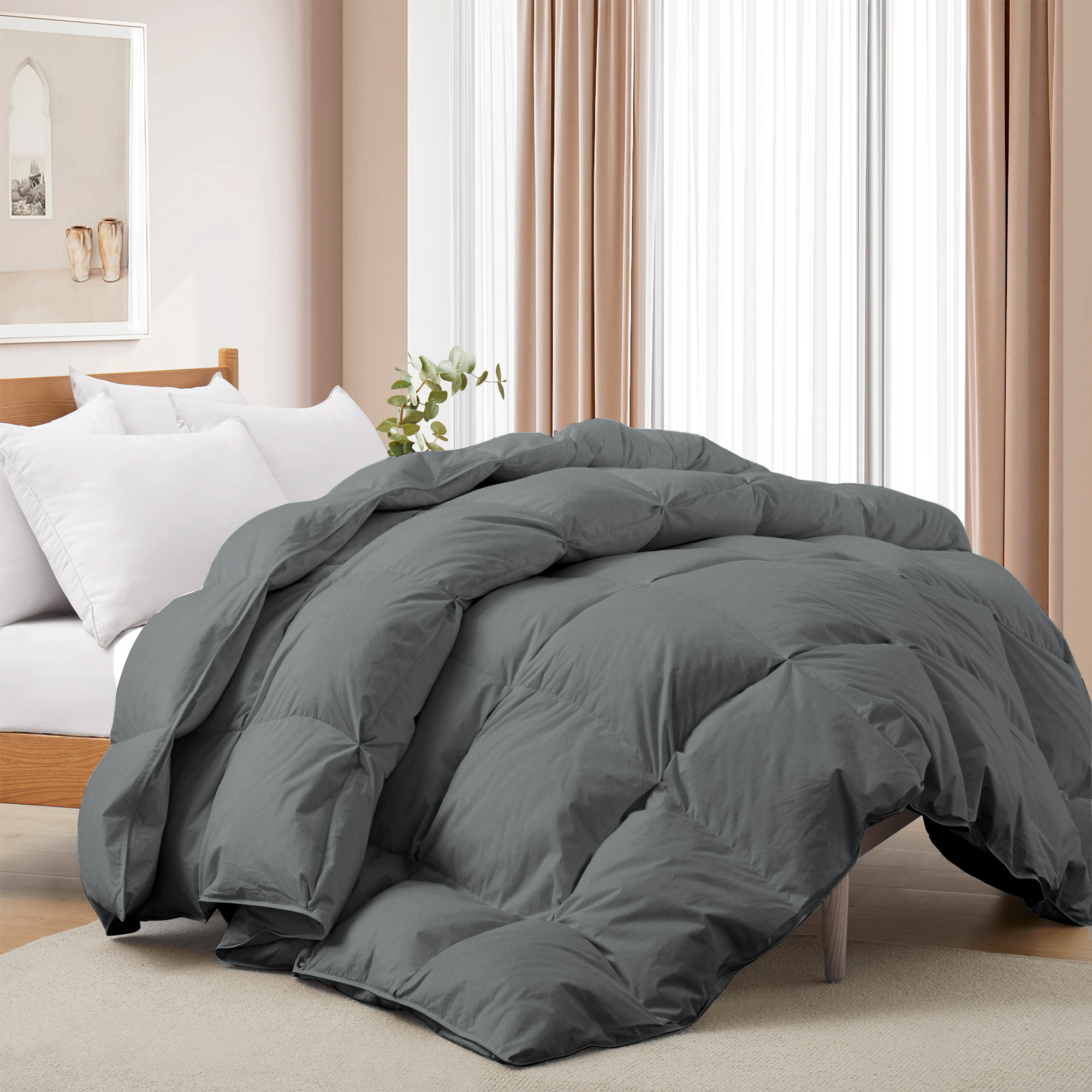 Ultimate Year-Round Comfort-All Seasons Goose Feather And Down Comforter - King-106*90