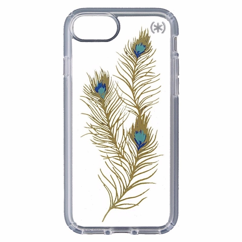 Speck Presidio Clear Print Hybrid Case For Apple IPhone 7 - Clear / Gold Feather