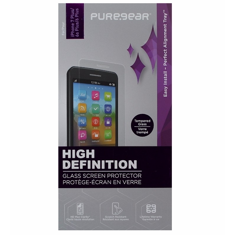 PureGear HD Tempered Glass Screen Protector For IPhone 7 Plus/6s Plus - Clear