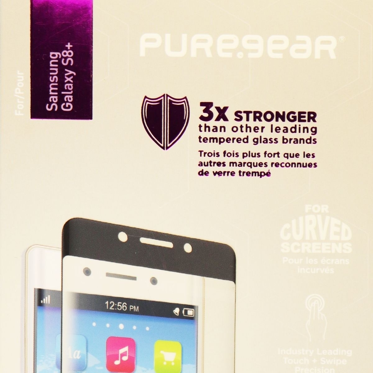 PureGear Curved HD Tempered Glass For Samsung S8+ (Plus) - Clear/Black Border