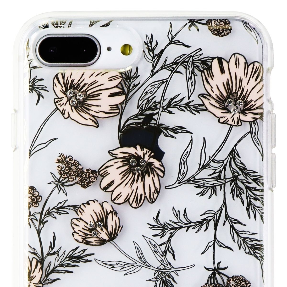 Kate Spade Hybrid Case For IPhone 8 Plus / 7 Plus - Clear / Pink Blossoms / Gems