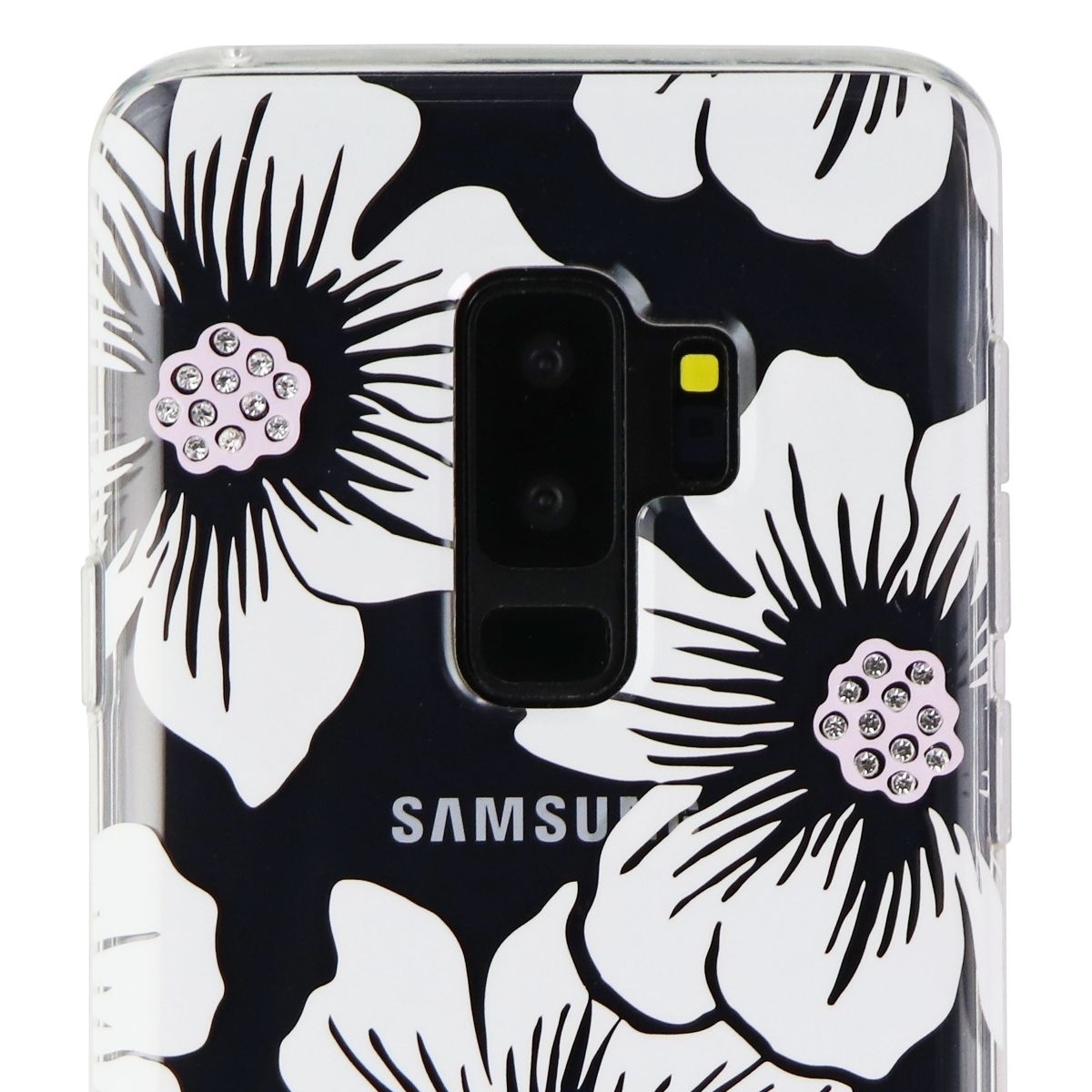 Kate Spade Hard Case For Samsung Galaxy S9+ (Plus) - Clear/White Flower/Gems
