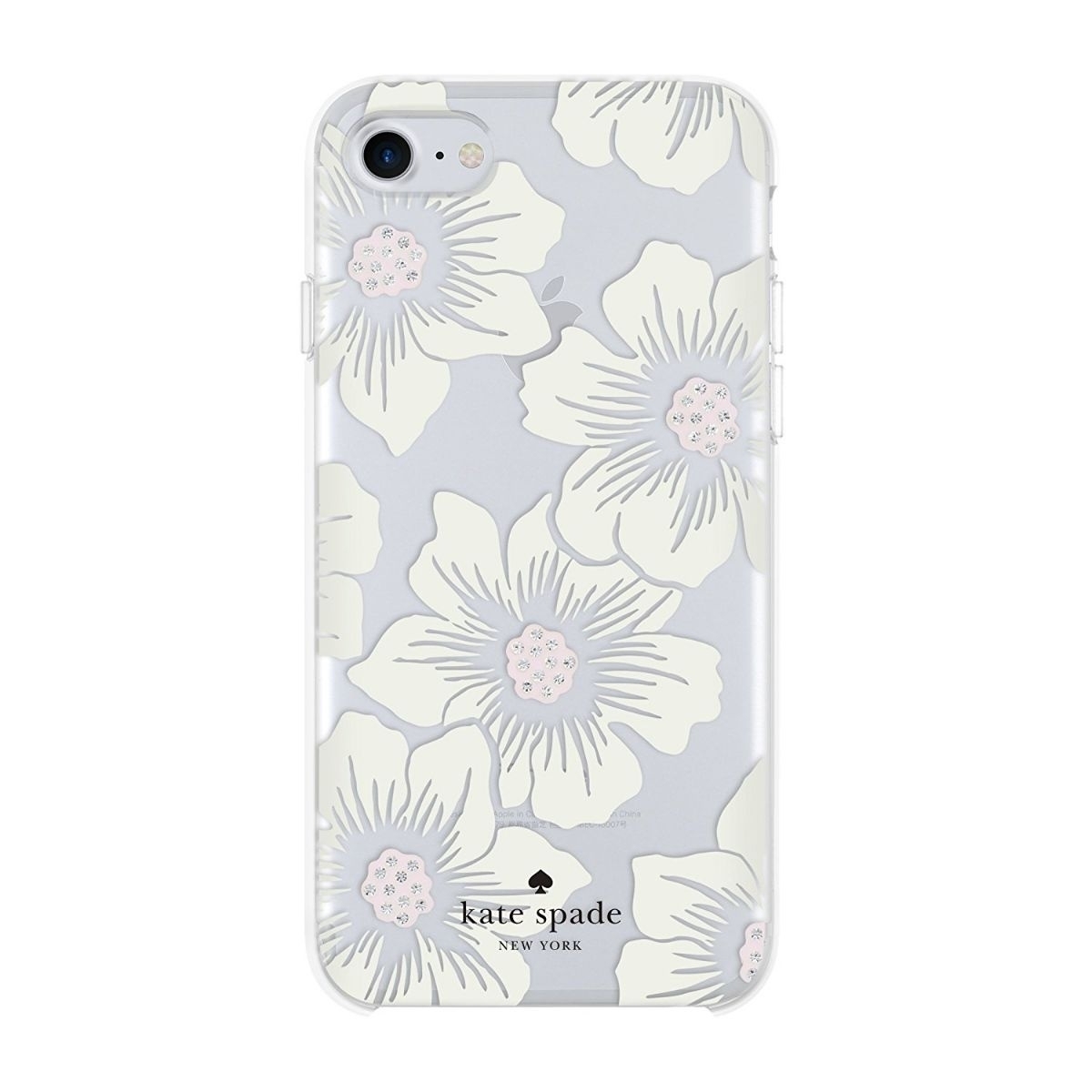 Kate Spade Open Bottom Case For IPhone 8/7 - Hollyhock White Flowers/Clear (Refurbished)