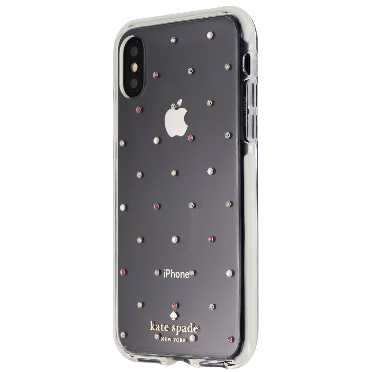 Kate Spade Defensive Hardshell Case For IPhone XS And X - Clear / Pin Dot Gems