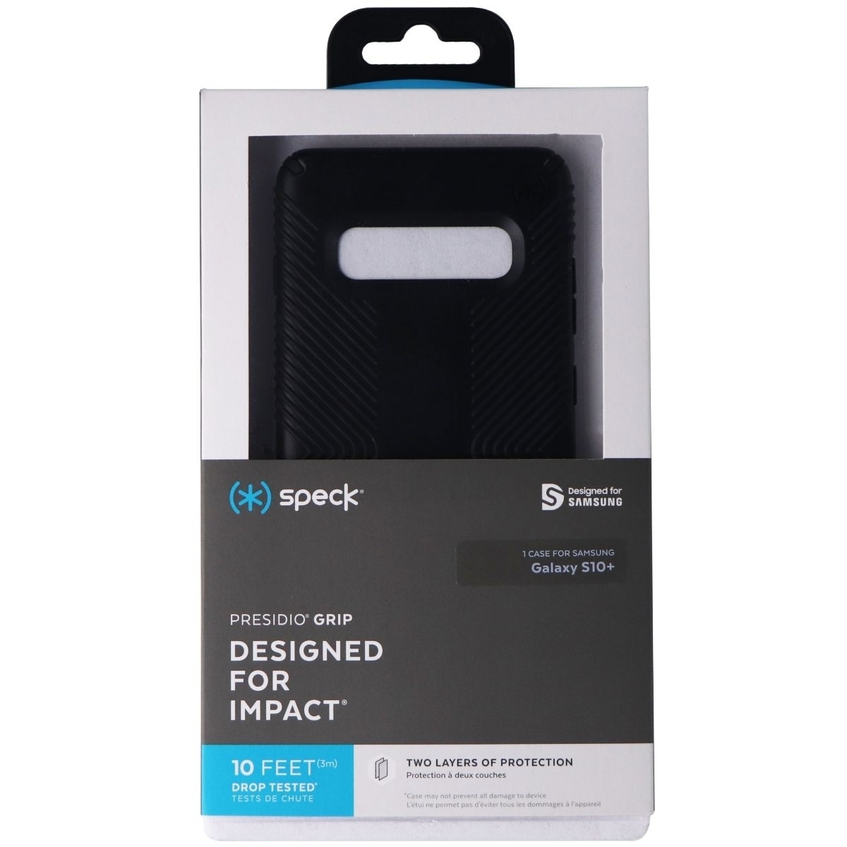 Speck Presidio Grip Series Case For Samsung Galaxy S10+ (Plus) - Black