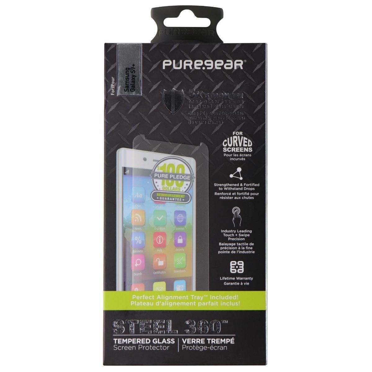 PureGear Steel 360 Tempered Glass Protector For Galaxy S9+ (Plus Model)