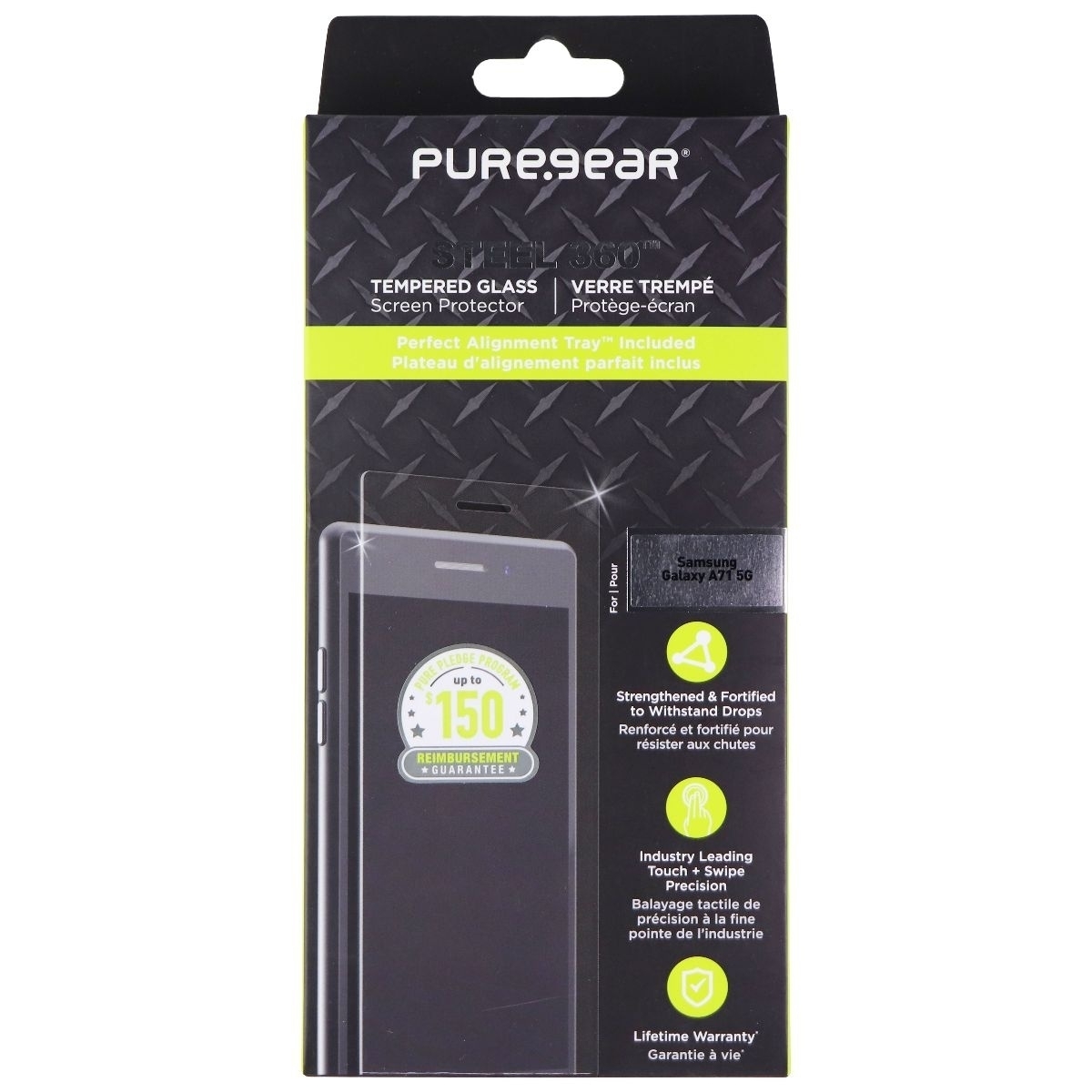 PureGear Steel 360 Series Tempered Glass For Samsung Galaxy A71 5G - Clear