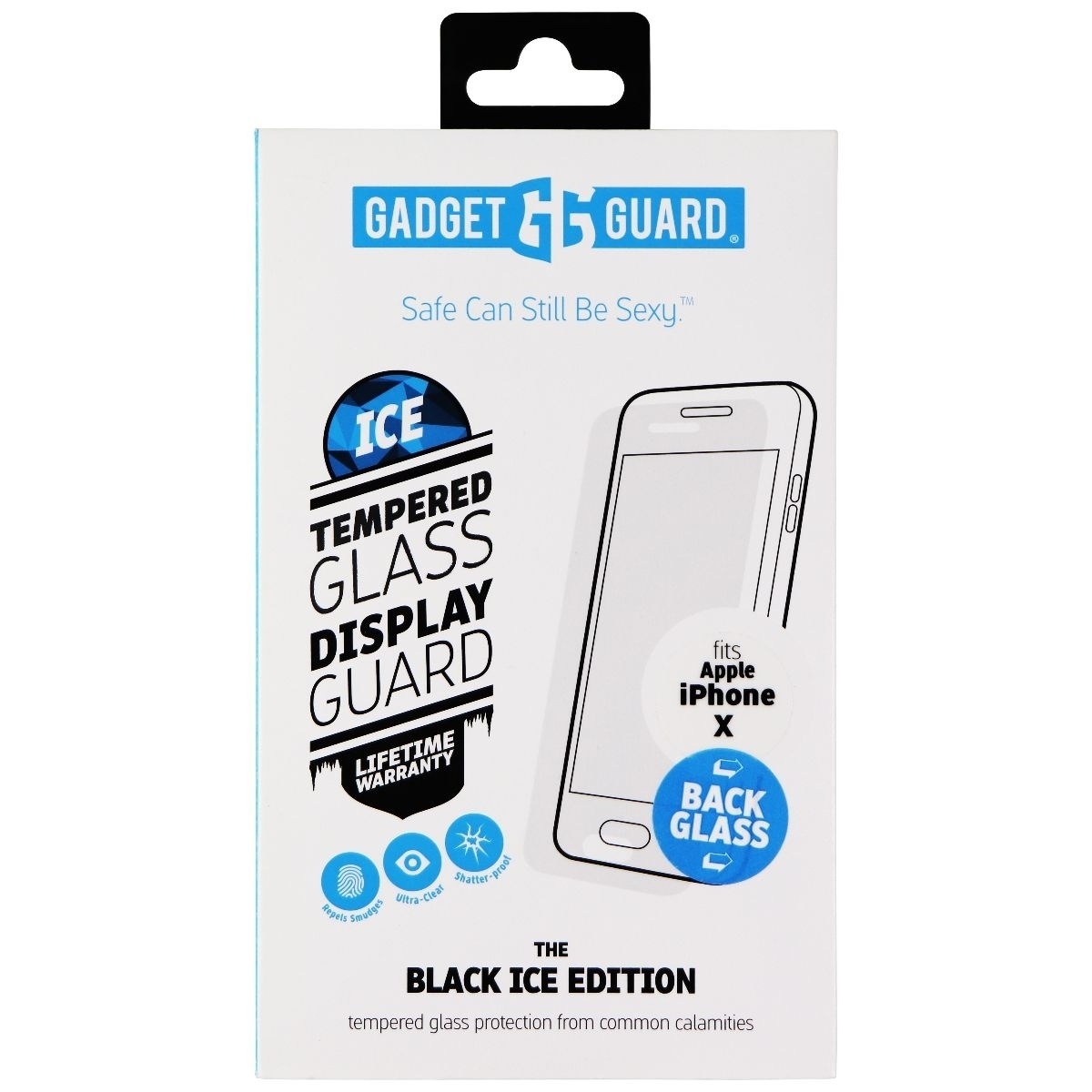 Gadget Guard (Black Ice Back Glass) For IPhone X - Clear / Back Glass ONLY