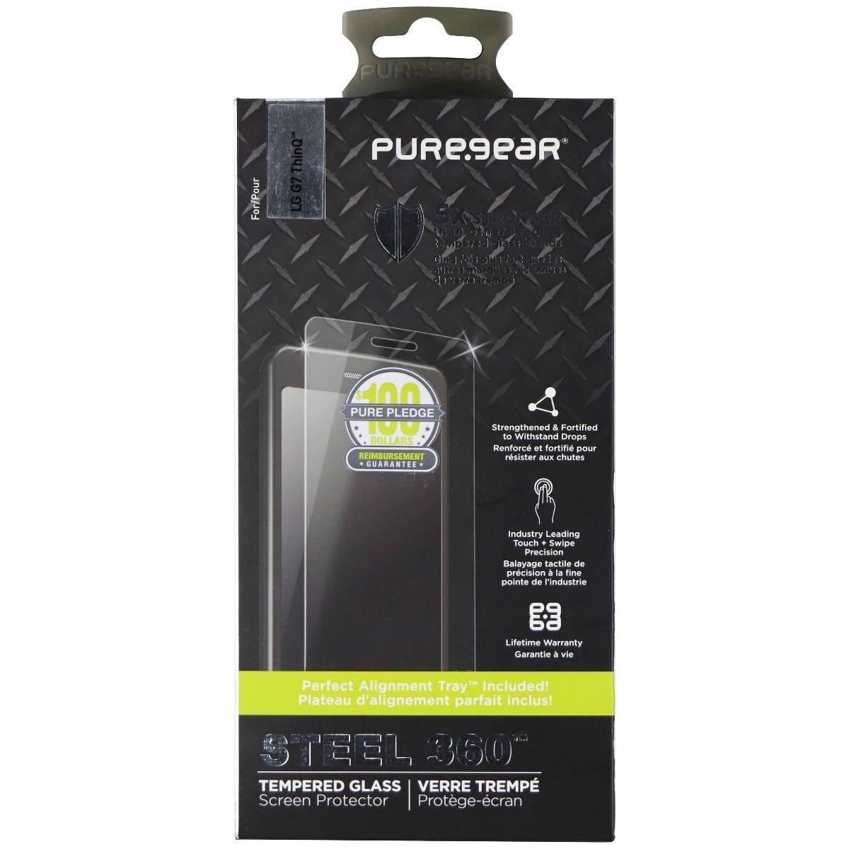PureGear Steel 360 Series Tempered Glass For LG G7 ThinQ - Clear