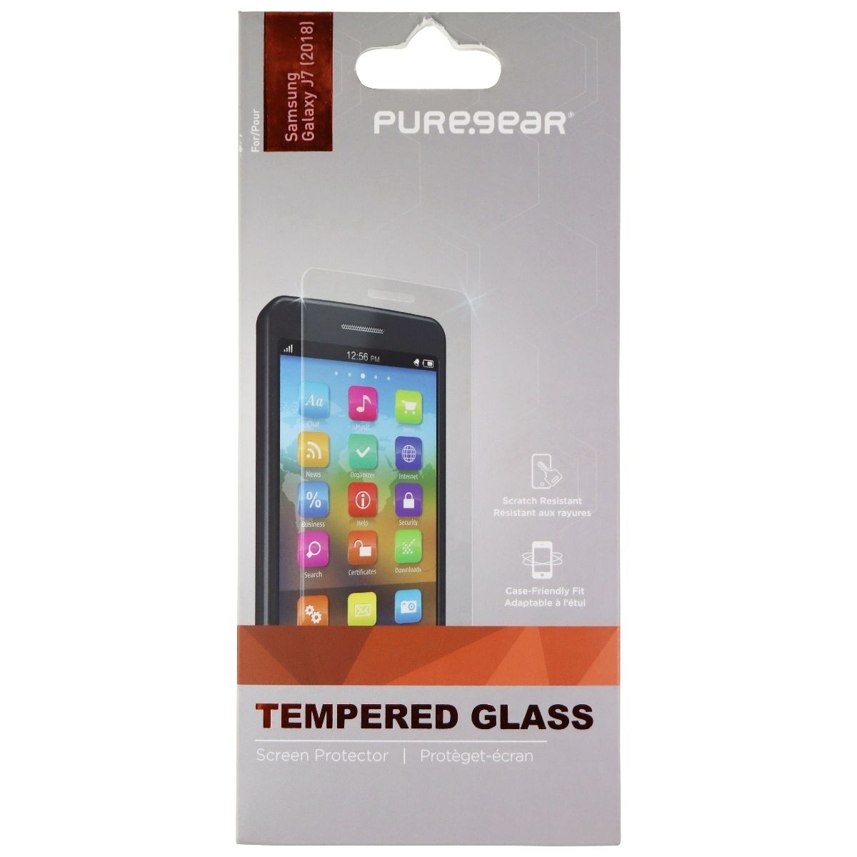 PureGear Tempered Glass Screen Protector For Samsung Galaxy J7 (2018) - Clear