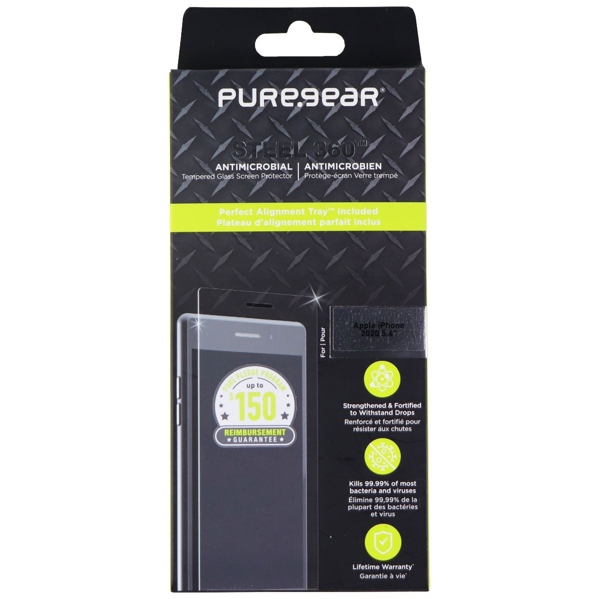 PureGear Steel 360 Tempered Glass Protector For Apple IPhone 12 Mini - Clear