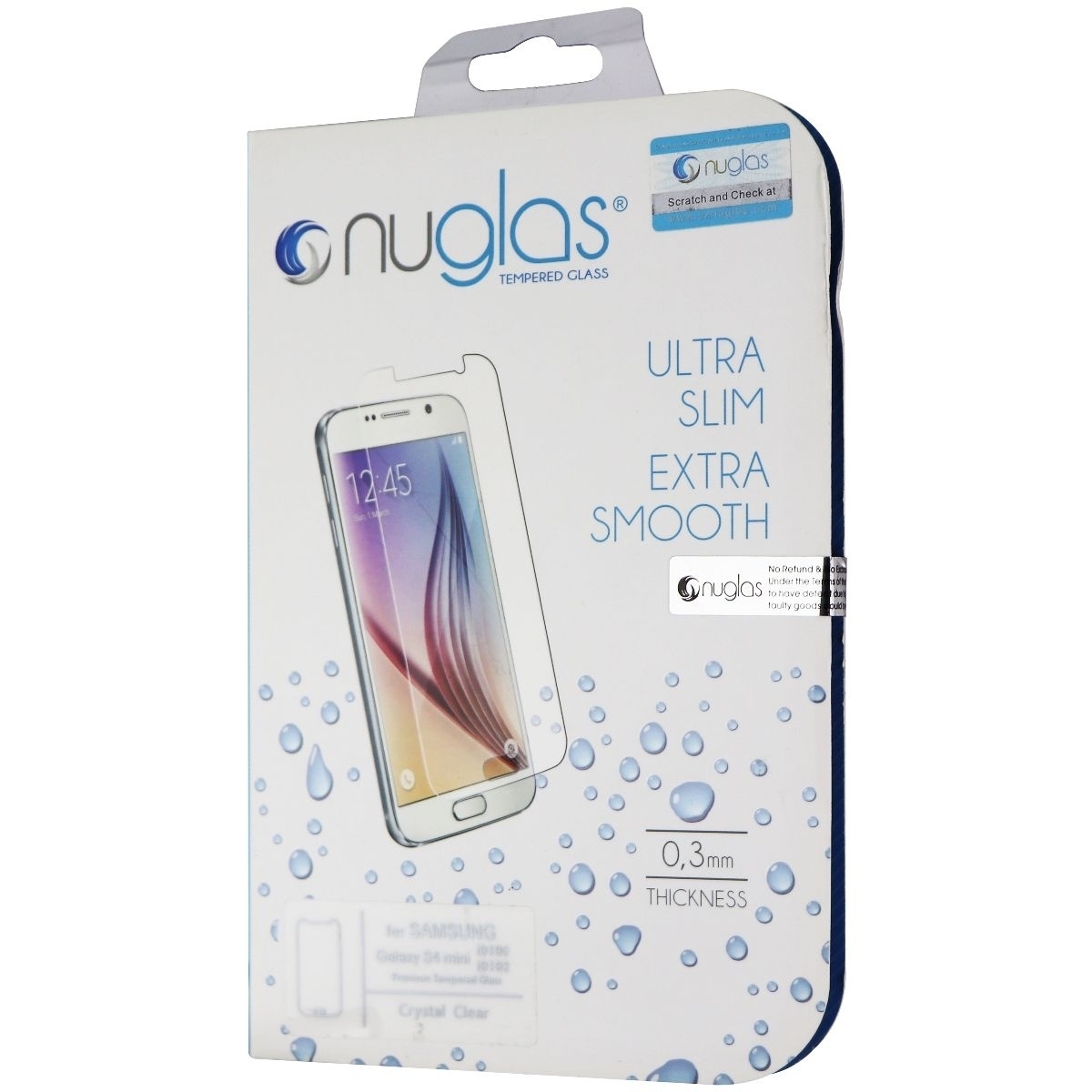 NuGlas Ultra Slim Tempered Glass For Samsung Galaxy S4 Mini - Crystal Clear