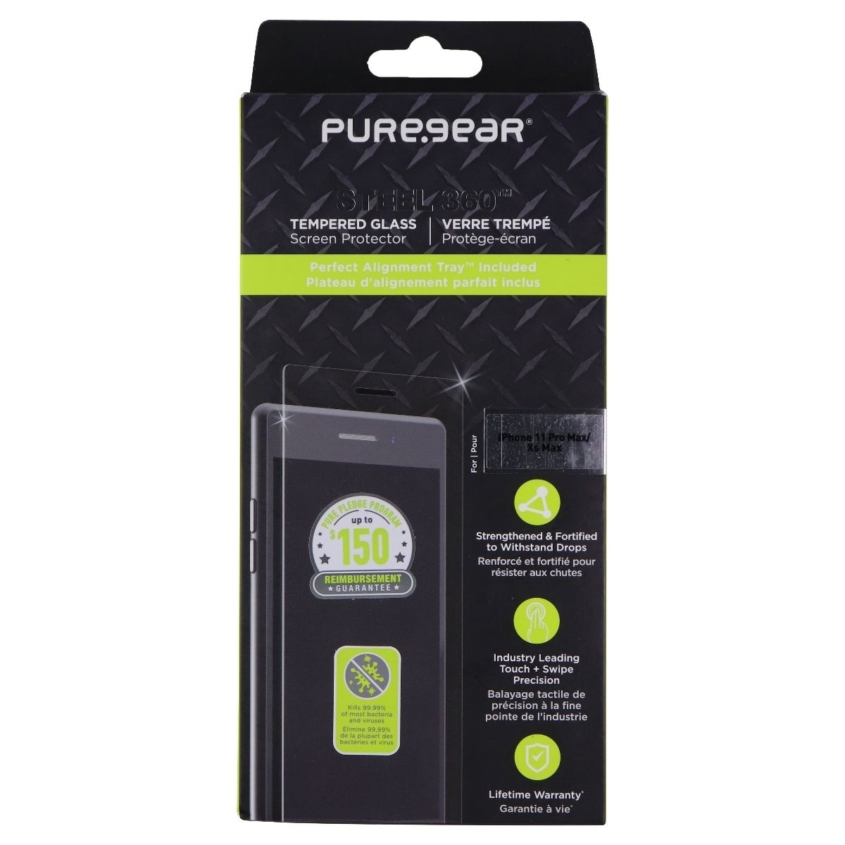 PureGear Steel 360 Tempered Glass For Apple IPhone 11 Pro Max / IPhone Xs Max