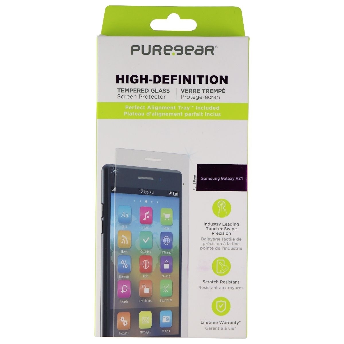 PureGear HD Tempered Glass Screen For Samsung Galaxy A21 Smartphones - Clear
