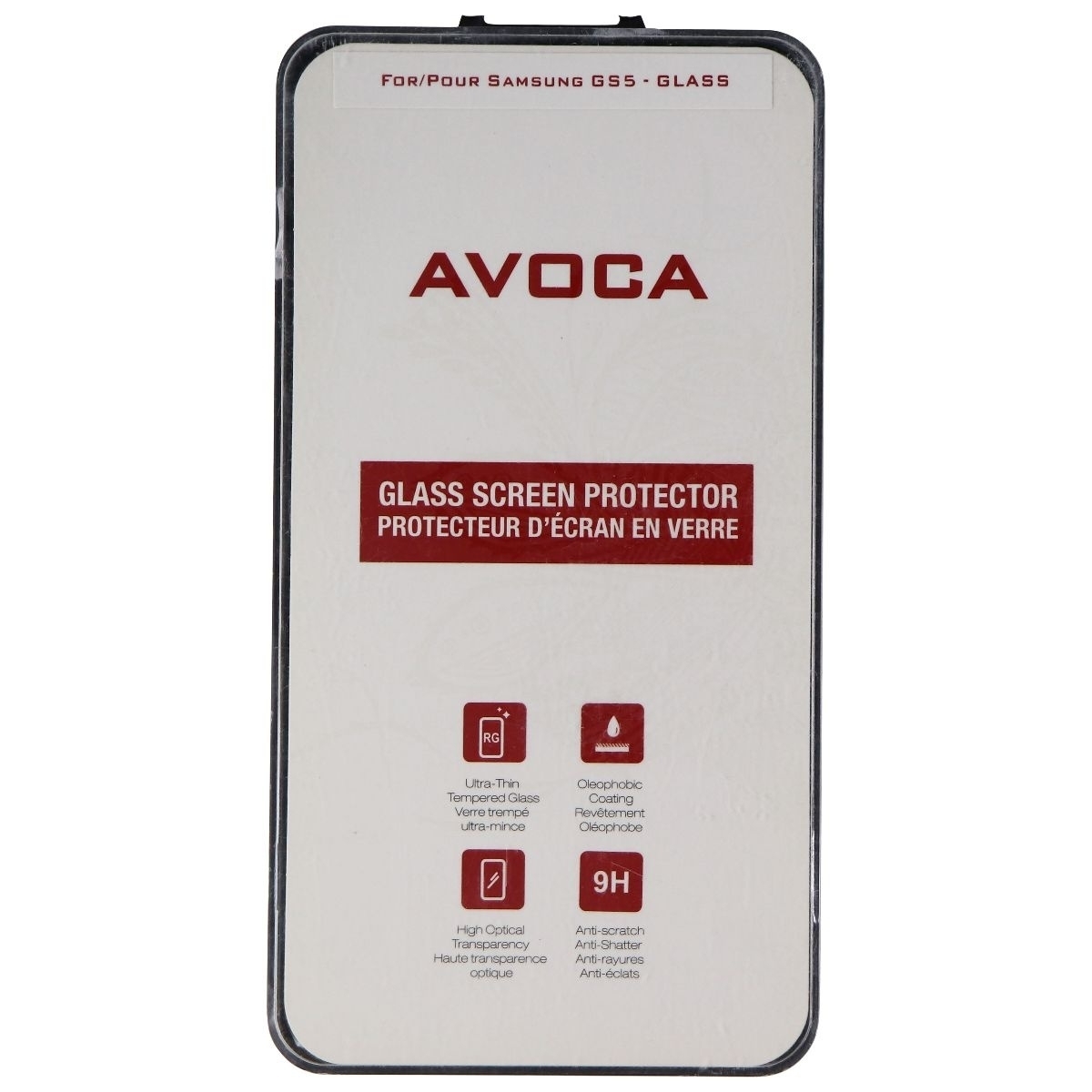 Avoca Glass Screen Protector For Samsung Galaxy S5 Smartphone - Clear
