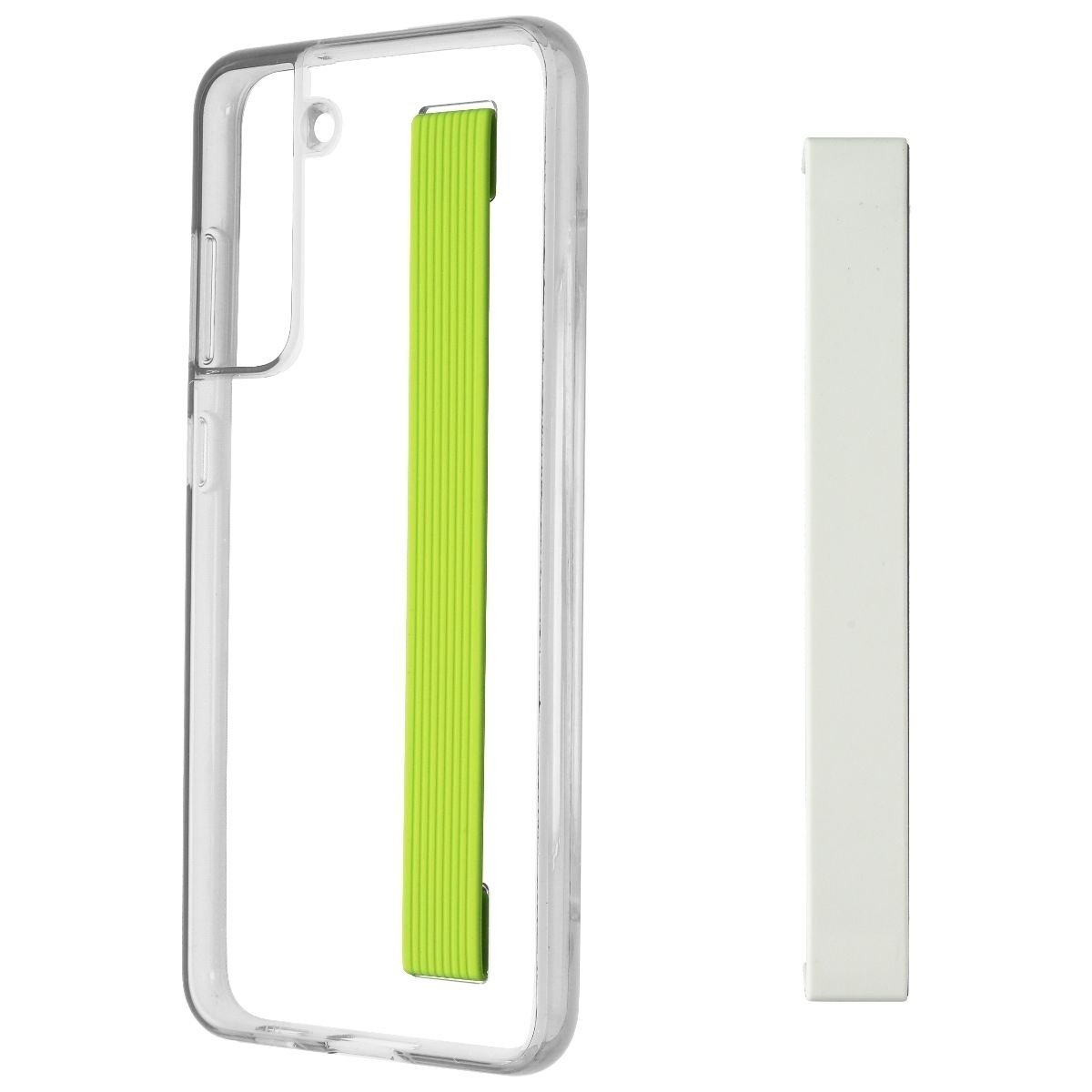 UPC 887276576053 product image for Samsung Slim Strap Cover Case for Galaxy S21 FE (5G) - Clear/White/Neon Yellow | upcitemdb.com